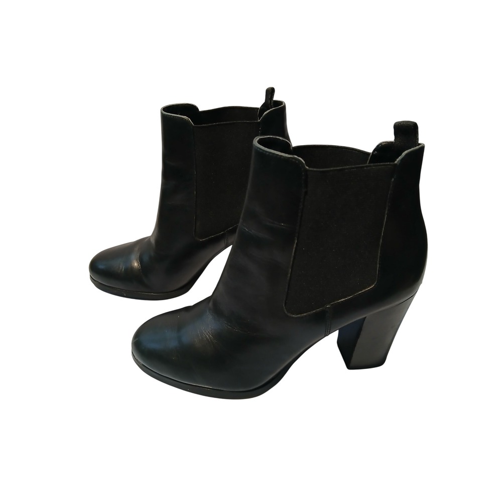 Michael Kors Black Leather Block Heel Chelsea Ankle Boots Women's Size 8.5 - Picture 2 of 8